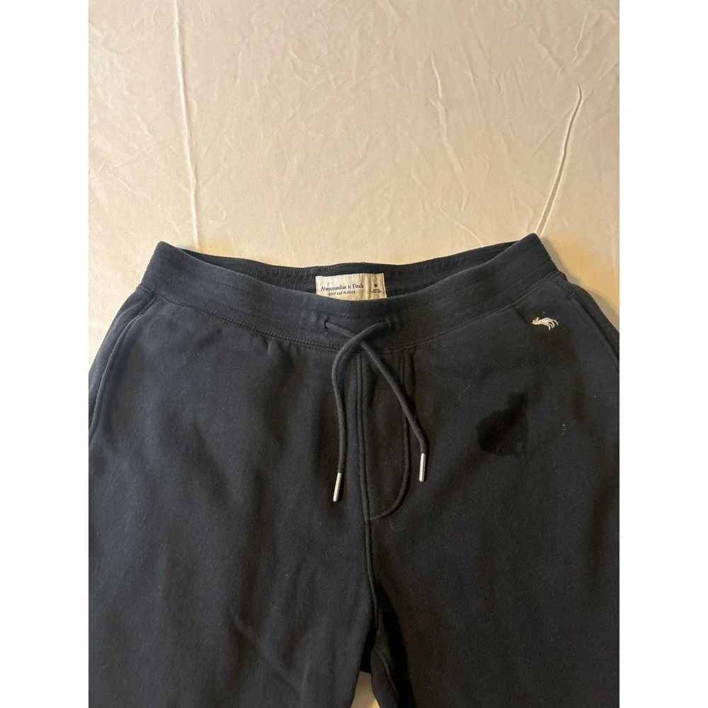 Abercrombie & Fitch Sweatpants Kids Medium Black‎ Good Fleece Joggers Moose Logo